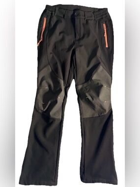 Gash Hao Men's Black Snow Ski Waterproof Fleece Lined Snowboard Pants 36x32